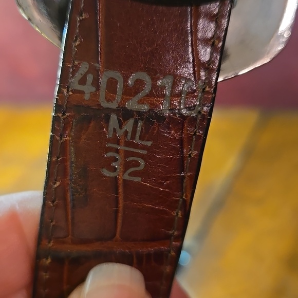 VTG Brighton - Croc Gold/Silver Reversible Belt Black/Brown - Size 32 - Picture 3 of 9